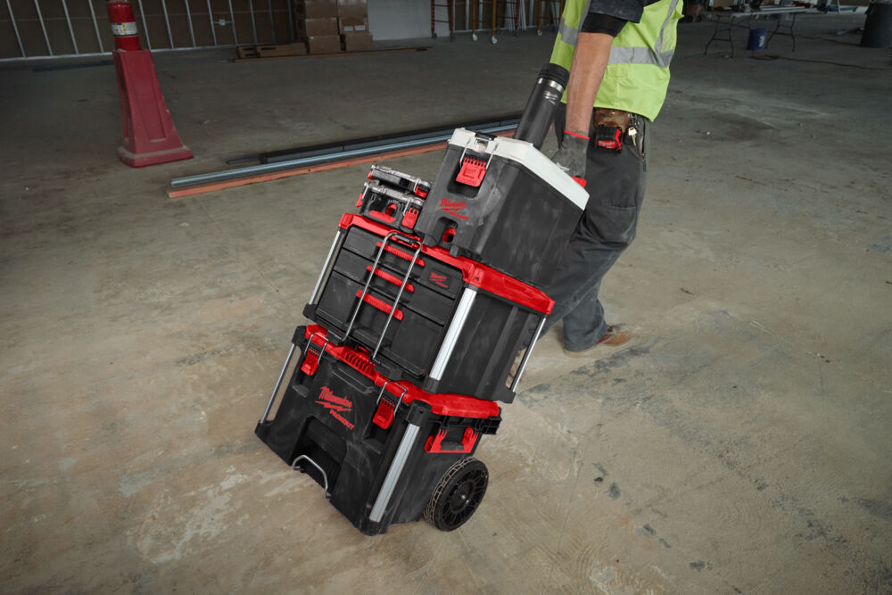 Bild på en typ av Milwaukee Packout. EN praktisk förvaringsserie för hantverkare.
