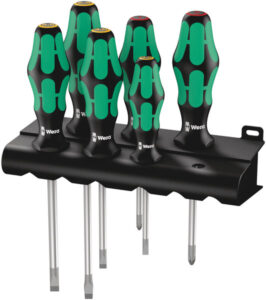 Wera 334/6 Rack Kraftform Plus Lasertip skruvmejselsats.
