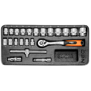 Verktygsinsats hylsor 3/8" 22 delar