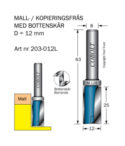 Mallfräs D=12 L=25 TL=63 S=8