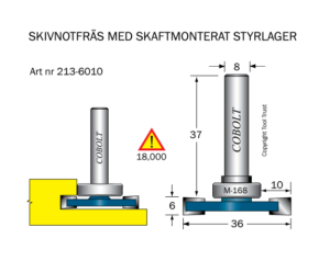 Skivnotfräs L=6 F=10 D=36 S=8