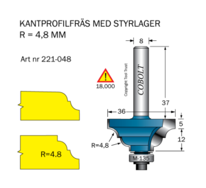 Kantprofilfräs R=4.8 L=17 F=11