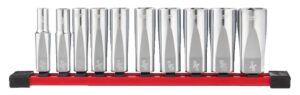 Milwaukee Sexkantshylsats 3/8"DRIVE SAE DEEP CHROME SOCKET SET - 10 PC