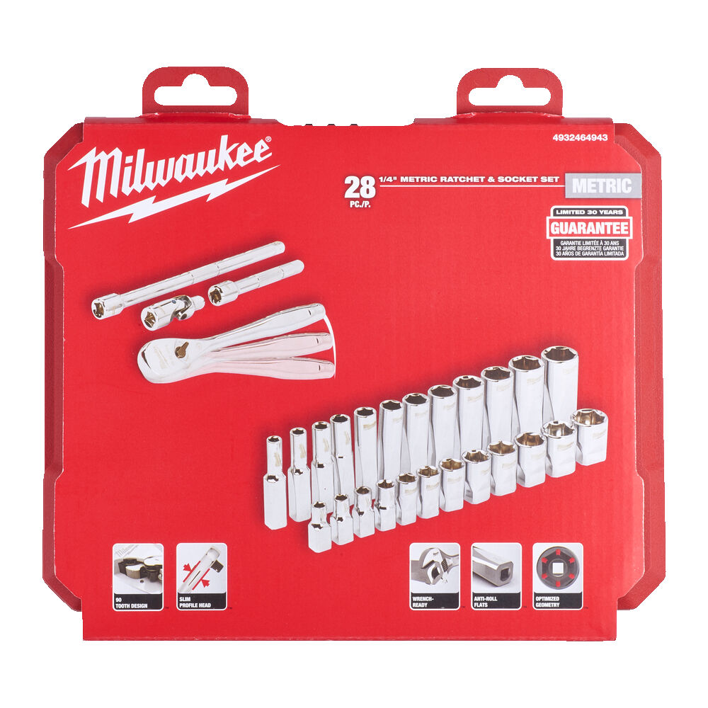 Milwaukee Hylsnyckelsats 1/4 tum 28-delar