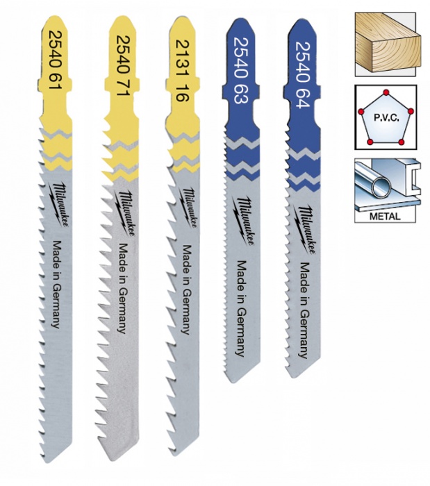 Sticksågsblad 5st olika i förpackning