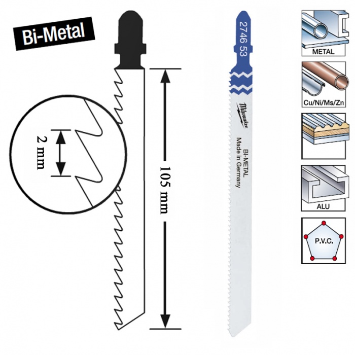 Sticksågsblad T118A 5-pack 55/1,2mm