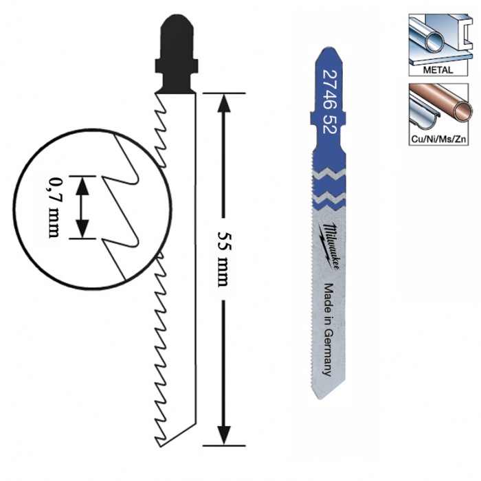 Sticksågsblad T118G 5-pack 55/0,7mm