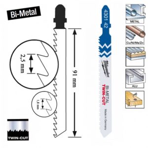 Sticksågsblad T123XF 5-pack 91/2,5/1,8mm TwinCut