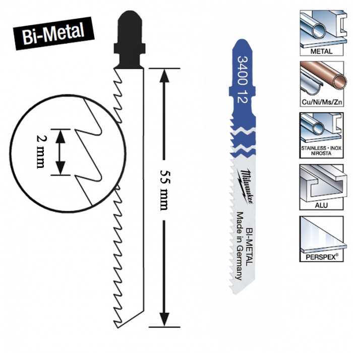Sticksågsblad T118A 5-pack 55/2mm