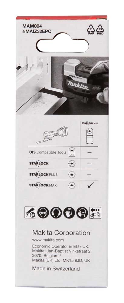 MAKITA Multiblad STARLOCK MAX fäste HCS 32 mm 5 pack B-66438-5