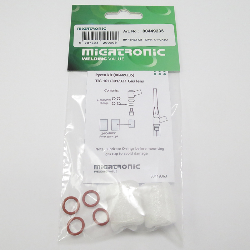 Migatronic Pyrex kit till gaslins TIG 101/301/321.