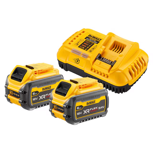 DeWalt Flexvolt batterikit 2x6Ah laddare 8A.