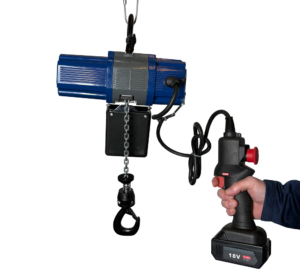 Batteritelfer MyrantiQ BT1 sladdlös telfer 250 kg med radiostyrning.