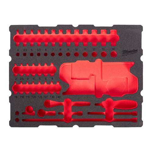 MILWAUKEE PACKOUT SKUMINLÄGG 1/2" SPÄRRSKAFT & HYLSOR