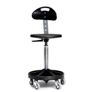 Åkstol med ryggstöd hög verkstad stol 540-795 mm.