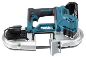 Makita DPB183Z bandsåg 18V på vit bakgrund.