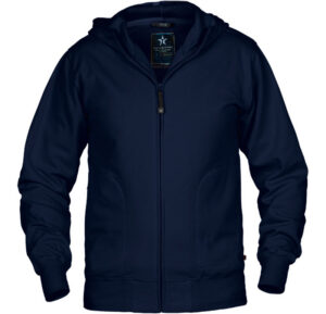 Texstar HC03 Hooded Cardigan navy hoodie med dragkedja.