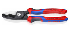 KNIPEX kabelsax 200 mm med dubbelskär för kapning av koppar- och aluminiumkablar.