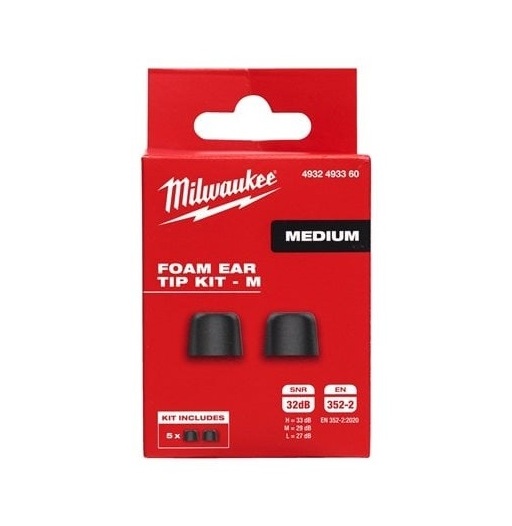 Milwaukee ersättningsöronsnäckor memory foam M 5 par 4932493360.