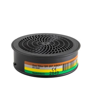 Sundström SR 297 ABEK1 gasfilter för halv- och helmask.