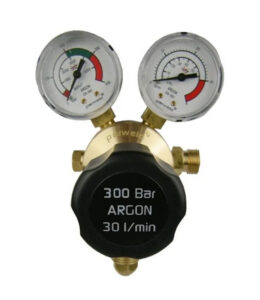 Parweld regulator för argon och blandgas E700123 med dubbla manometrar.