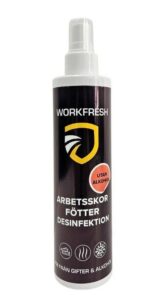 Workfresh arbetsskor och fötter desinfektion alkoholfri spray.