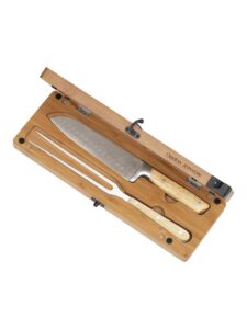 Orrefors Trancherset med Skärbräda 411349 med santokukniv, trancheringsgaffel och skärbräda i bambu.