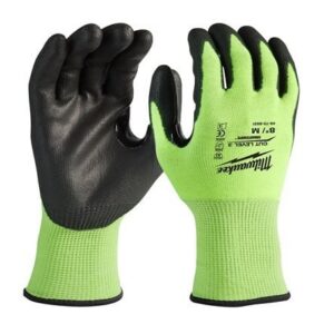 Milwaukee HI-VIS Skärskyddshandske 3/C med PU-beläggning och SMARTSWIPE™.