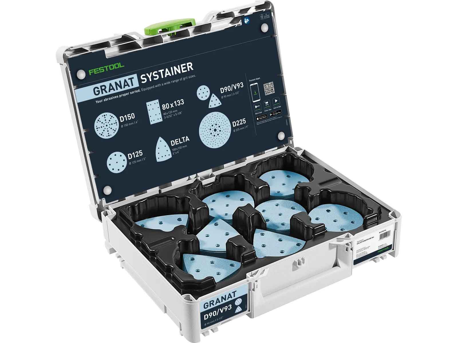 Festool Slippappers-Systainer³ GRANAT D90 V93 med 160 slippapper.