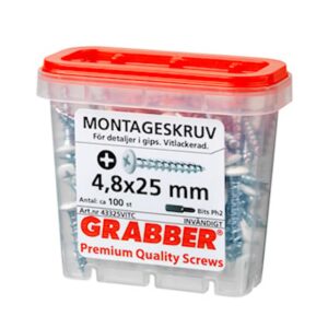 Grabber montageskruv 4,8x35 vit 43335VITC 100 st.