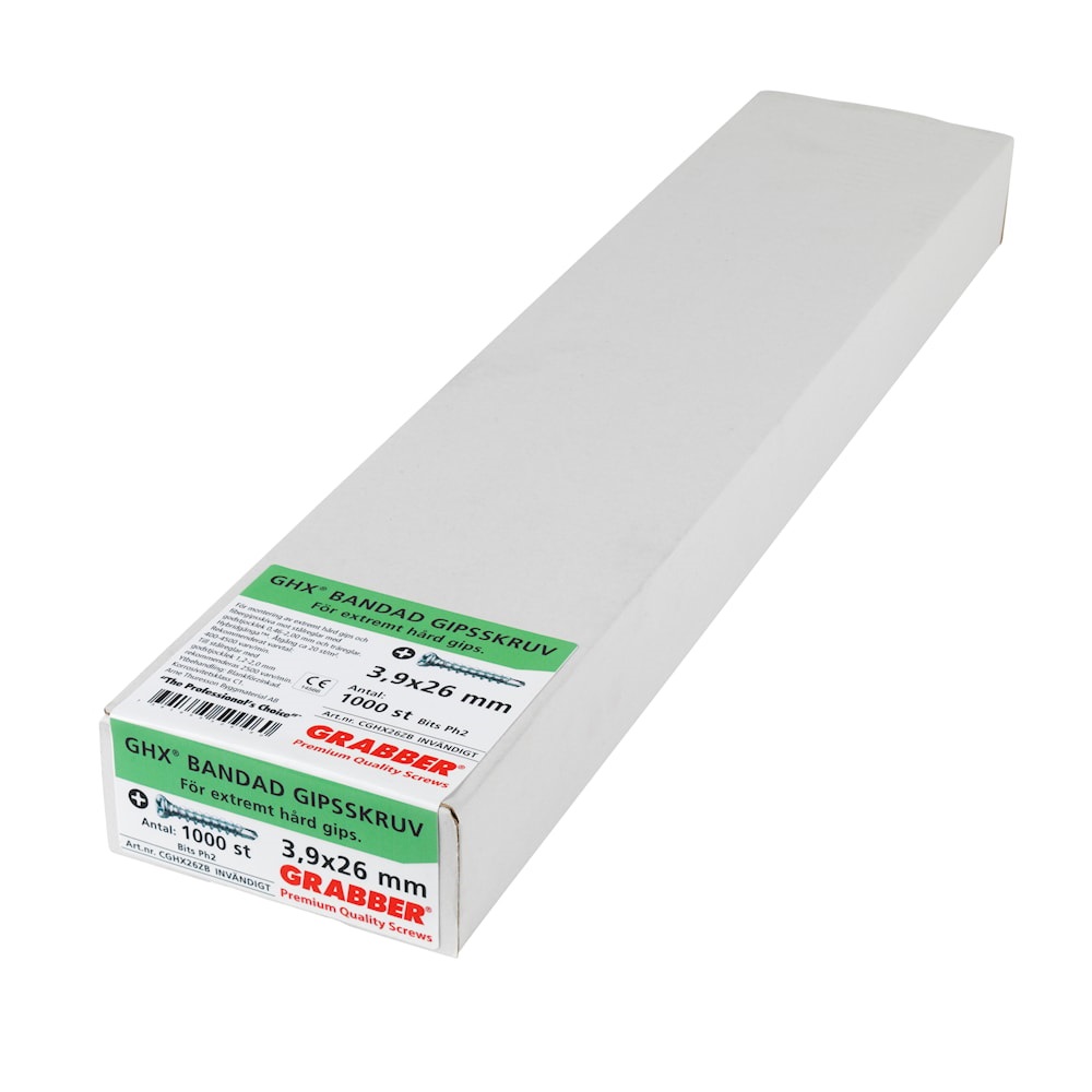 Grabber skruv för extremt hård gips 3,9 × 26 mm – 1 000 st - Bild 2