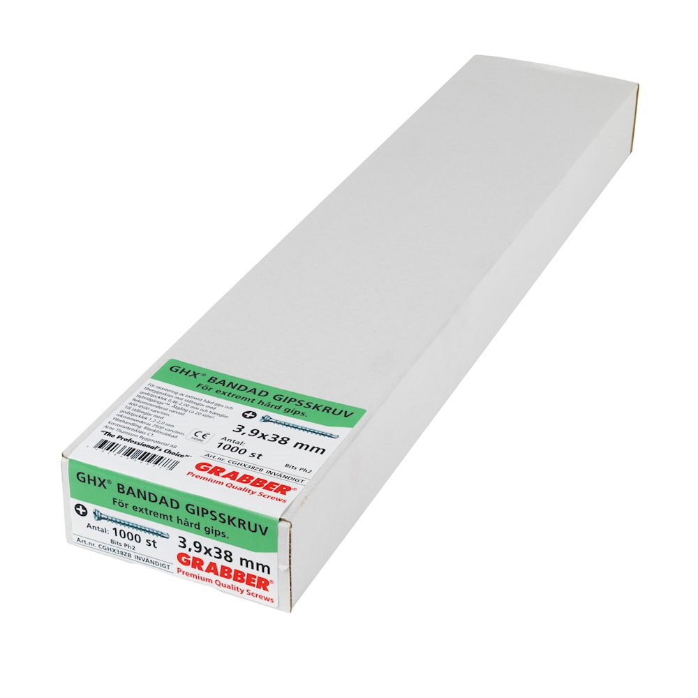 Grabber bandad skruv för extremt hård gips 3,9 × 38 mm – 1 000 st - Bild 2