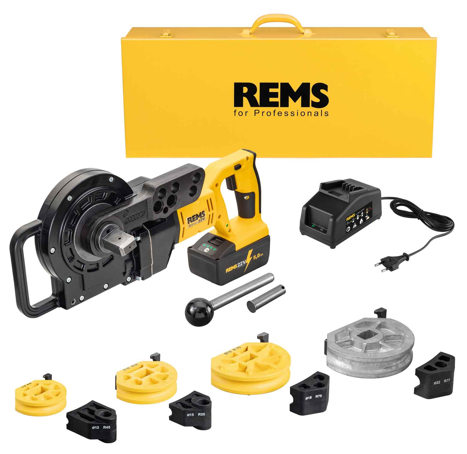 REMS Curvo 22V Set 12+15+18+22 batteridriven rörbockare 580055R220.
