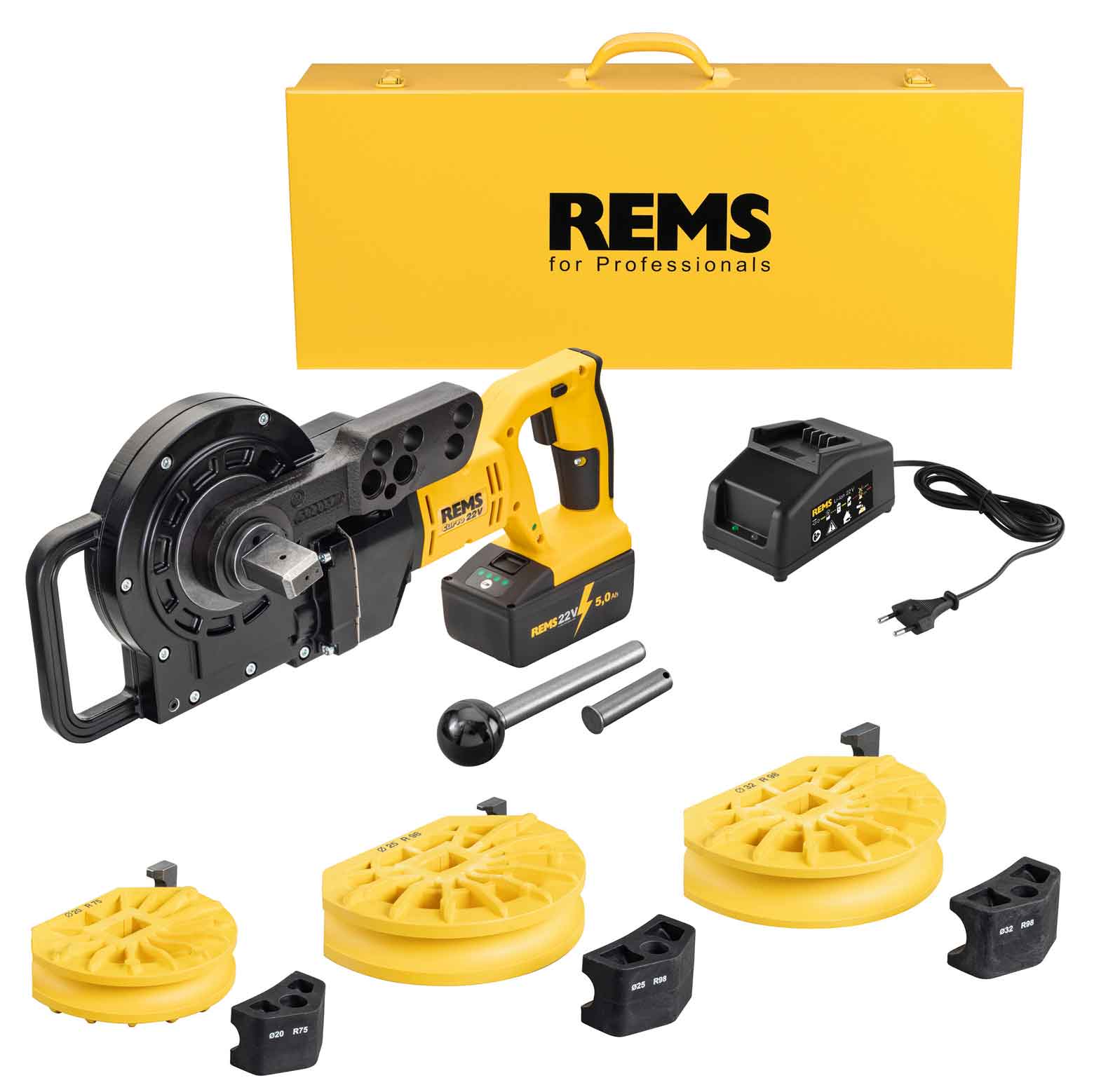 REMS Curvo 22V Set 20+25+32 batteridriven rörbockare 580069R220.
