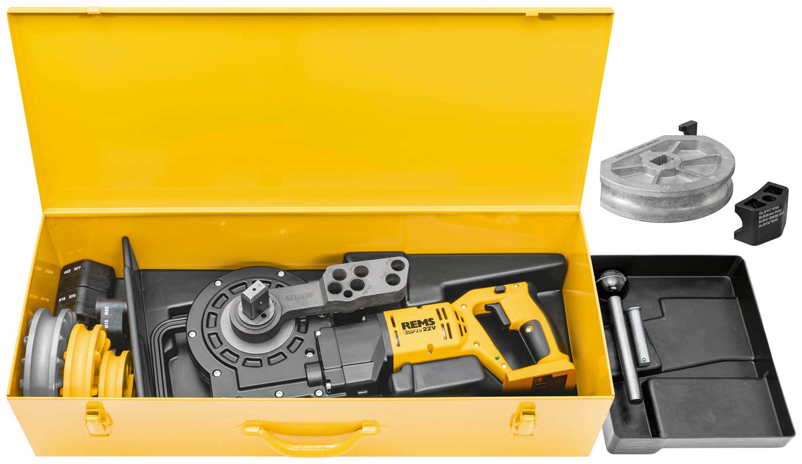 REMS Curvo 22V Set\P 15+18+22+28 batteridriven rörbockare 580092R22.