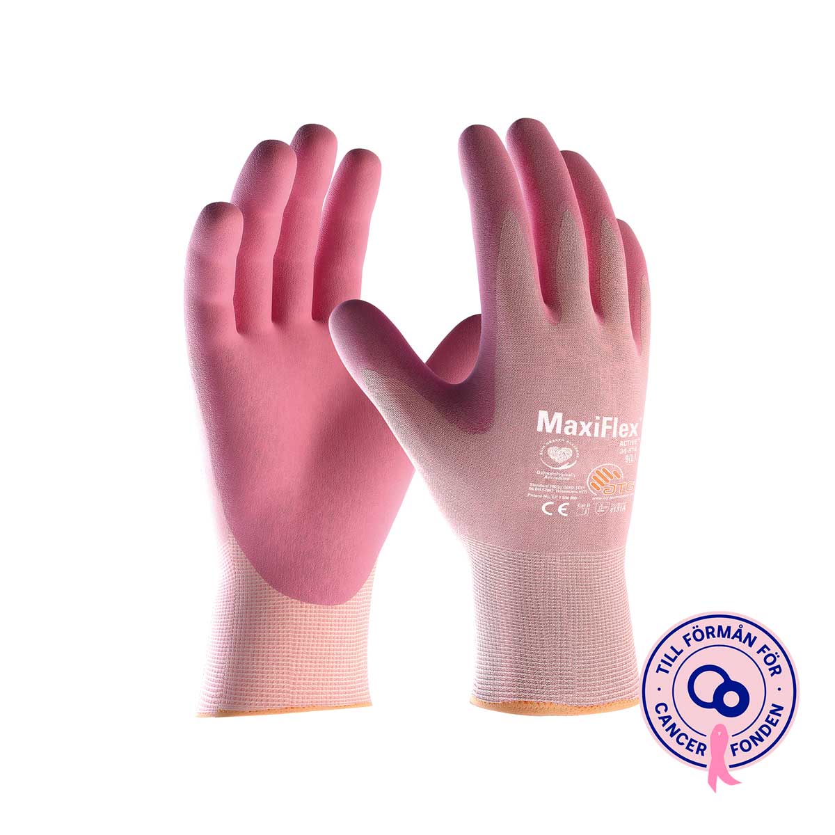 ATG MaxiFlex Active Rosa Bandet handske 34-814 Pink 663.