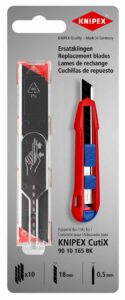 Knipex CutiX reservblad 18 mm i plastask med 10 brytblad.