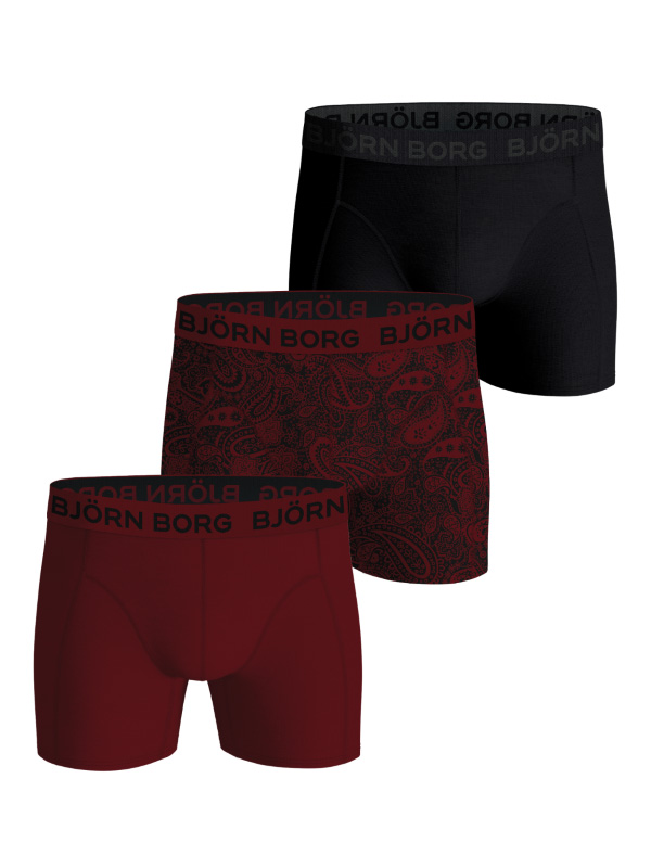 Björn Borg Kalsonger i bomull stretch 3-pack vinröda.